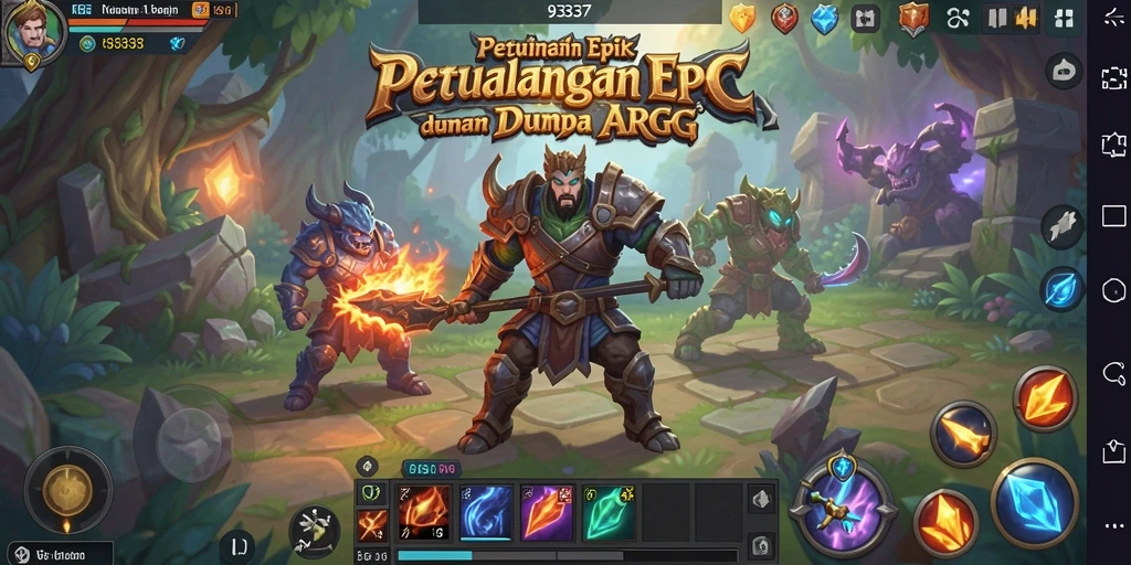 Tampilan gameplay ARPG yang epik dan mendebarkan.