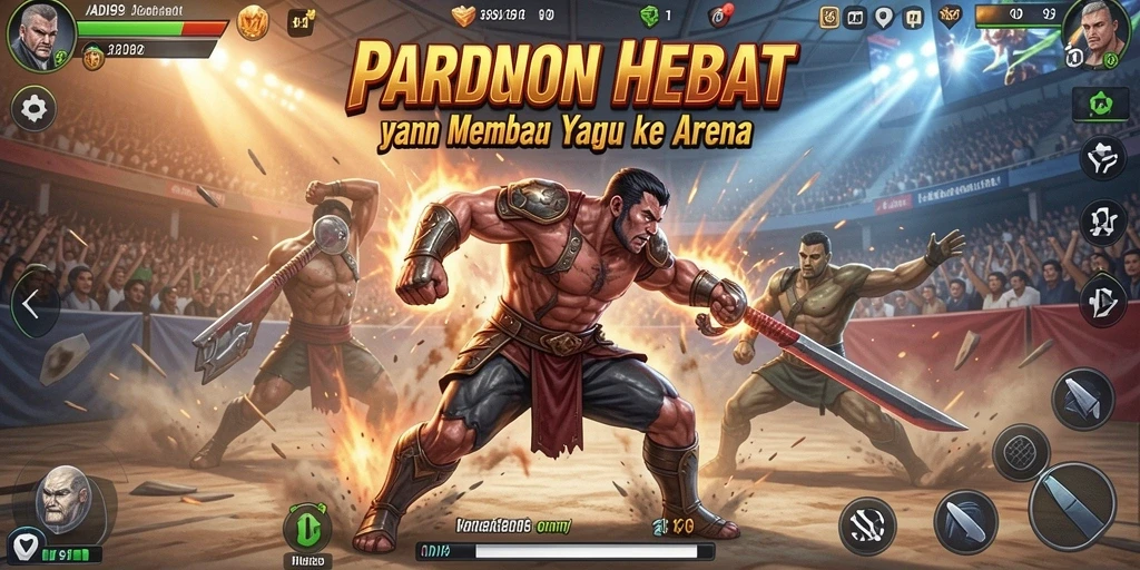 Tampilan pertarungan seru di ADI99, penuh aksi dan strategi.
