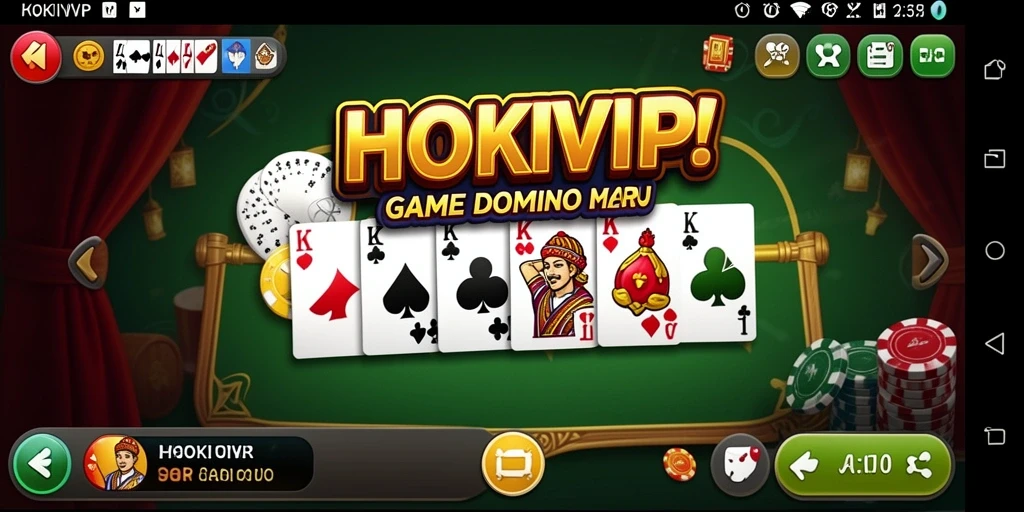 Tampilan screenshot HOKIVIP dengan gameplay seru domino.