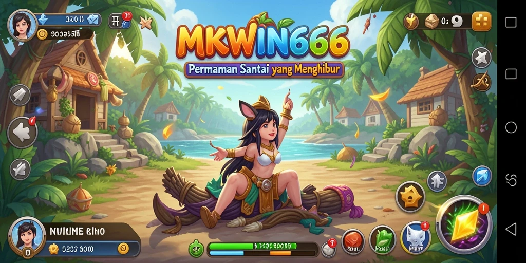 Tangkapan layar utama MKWIN666 yang menunjukkan gameplay yang menyenangkan dan interaktif.