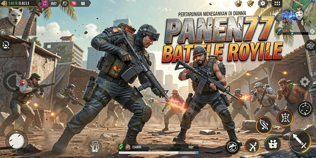 Tampilan gameplay seru di dunia Battle Royale yang menegangkan.