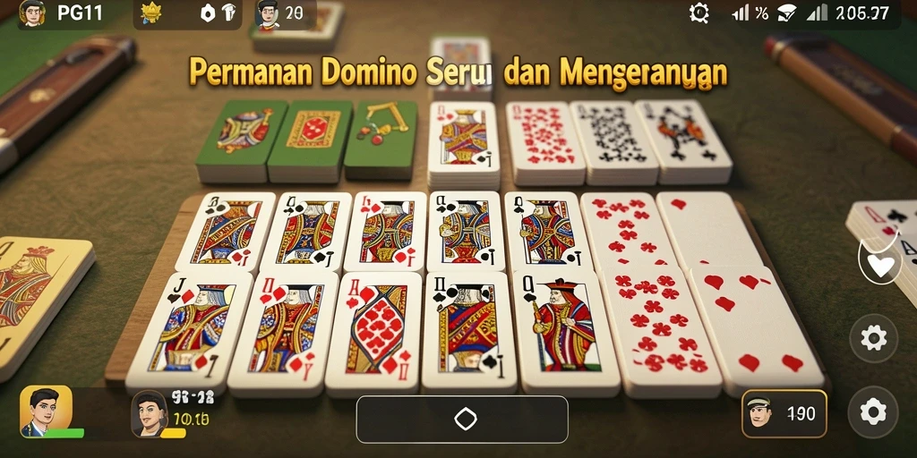 Tampilan gameplay PG11 yang menarik dan interaktif saat bermain Domino.