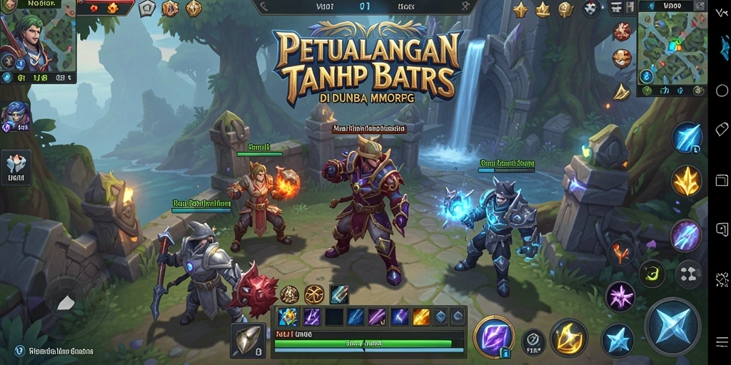 Screenshot utama V07 menampilkan pertarungan seru dalam dunia MMORPG.