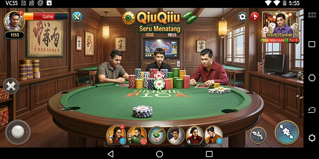 Gameplay QiuQiu yang seru dan interaktif.